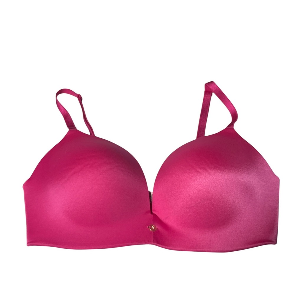 Victoria's Secret Wireless Padded Bra Fuchsia Pink Satin 34D
